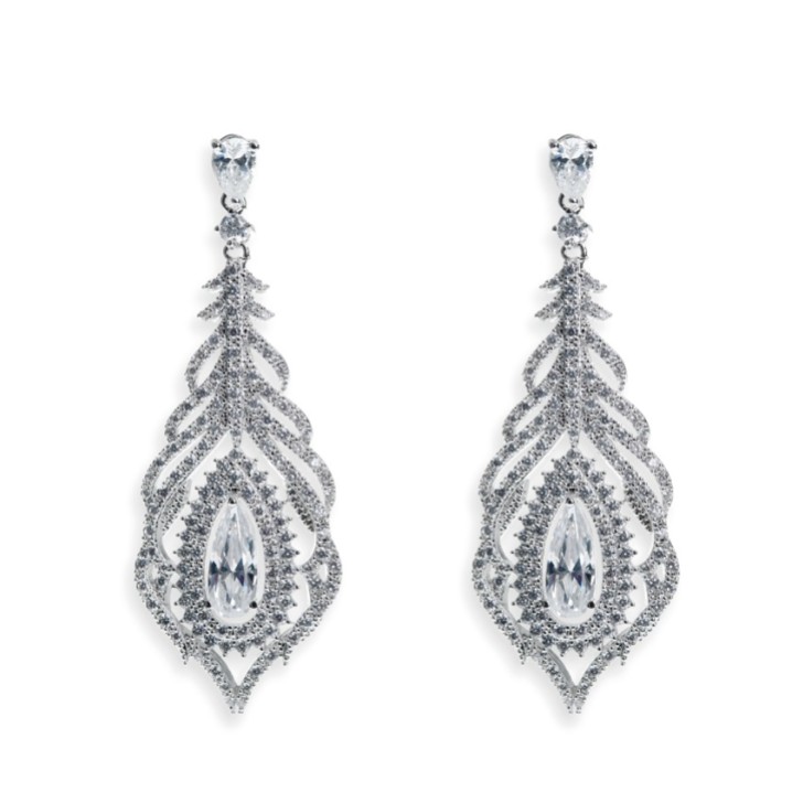 Ivory and Co Pendientes de boda «Crystal Feather» de Cafe Royale