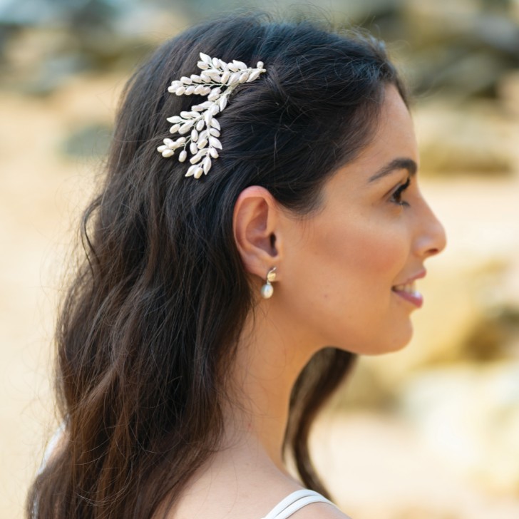 Ivory and Co Pente para cabelo com folhas prateadas «Summer Glow»