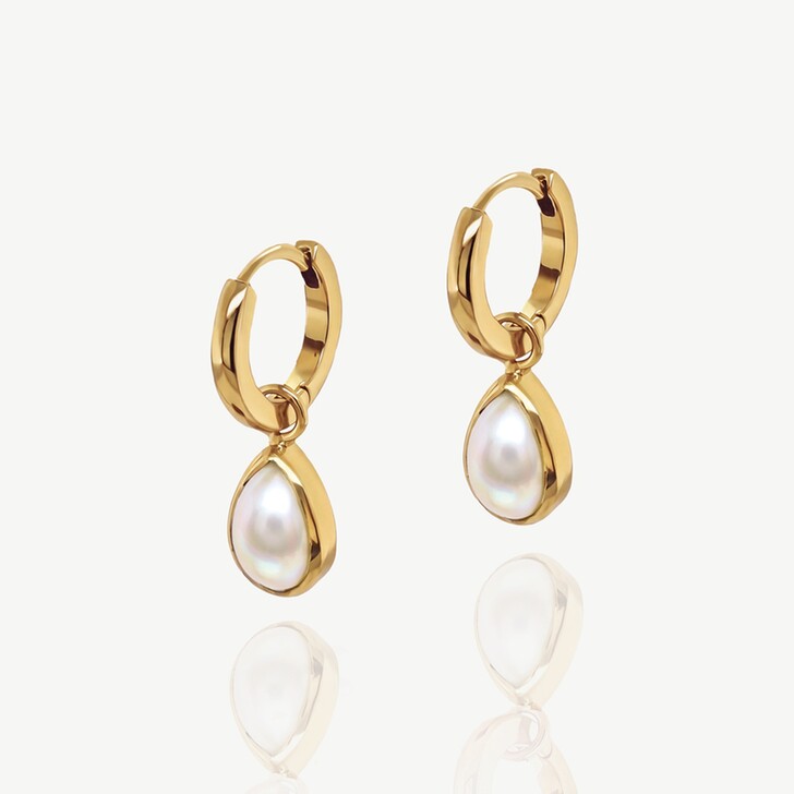 Ivory and Co Santorini Gold Pearl Charm Earrings