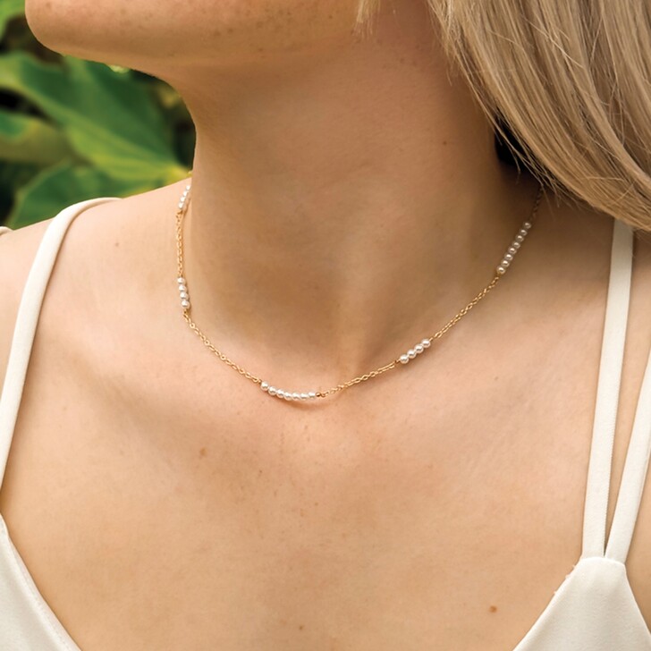 Ivory and Co St Ives Gold Pearl Chain Necklace