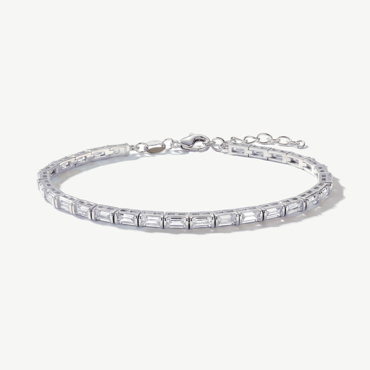 Ivory and Co Templeton Silver Crystal Baguette Bracelet