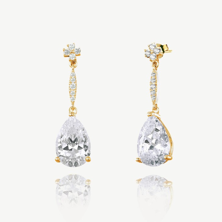 Ivory and Co Tetbury Gold Crystal Drop Earrings
