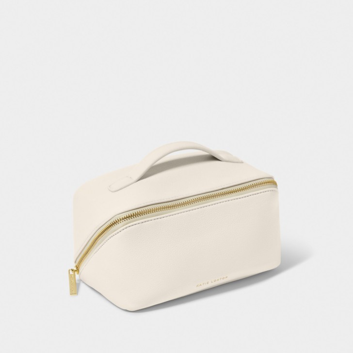 Katie Loxton Bolsa de maquilhagem e higiene pessoal em tom branco sujo, tamanho médio