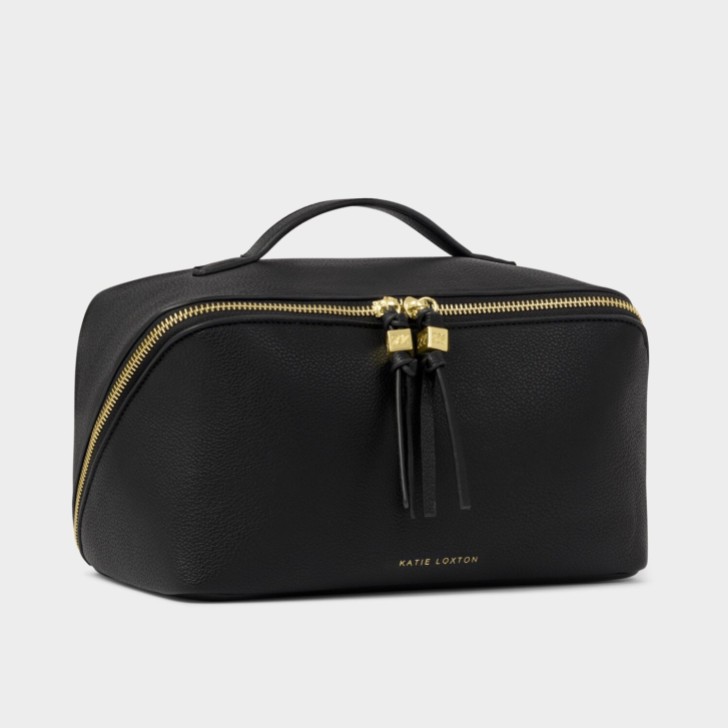 Katie Loxton Bolsa de maquilhagem e higiene pessoal Soho, grande, preta