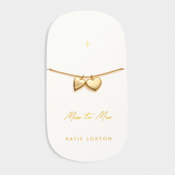 Katie Loxton Bransoletka ślubna „Od panny do pani” ze złotym zawieszką