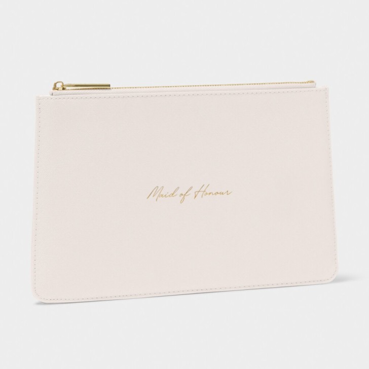 Katie Loxton „Druhnia” – perłowo-biała torebka z sentencją