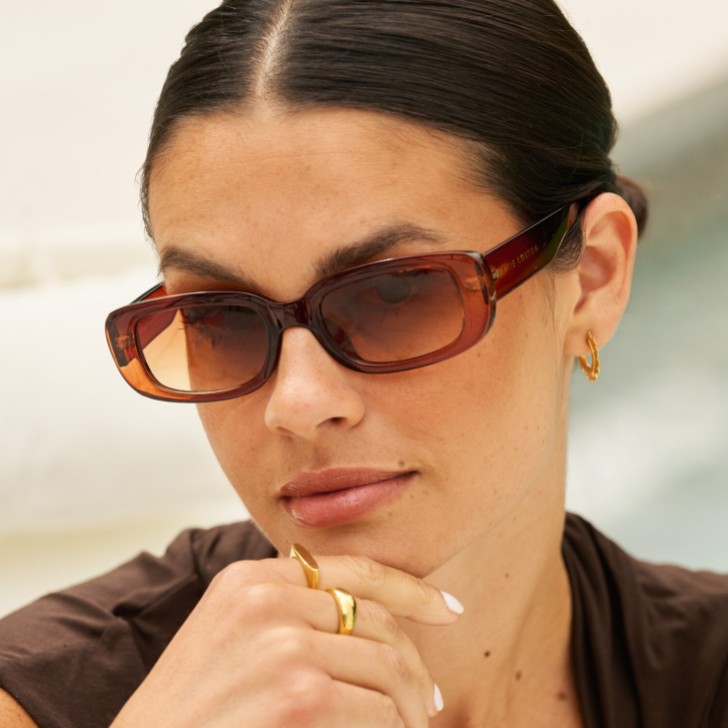 Katie Loxton Gafas de sol rectangulares Venice Amber