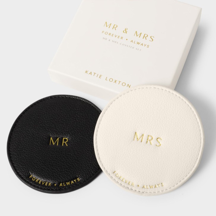 Katie Loxton Juego de posavasos para boda «Sr.» y «Sra.»