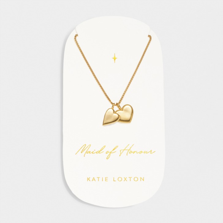 Katie Loxton 'Maid of Honour' Gold Bridal Charm Necklace