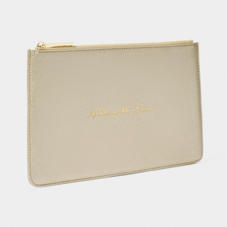 Katie Loxton Metaliczna złota torebka z napisem „Matka panny młodej”