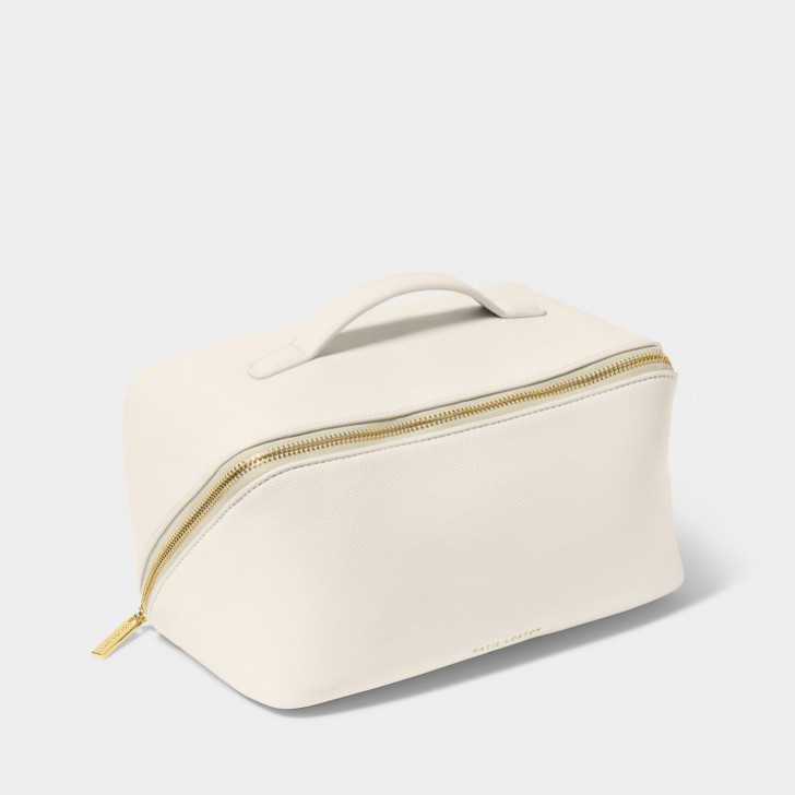 Katie Loxton Neceser grande de color blanco roto para maquillaje y aseo