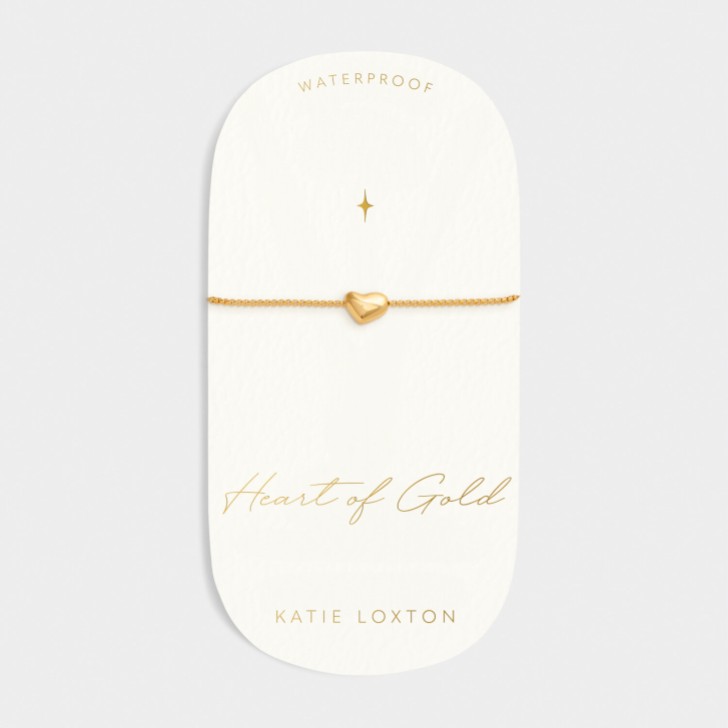 Katie Loxton Pulsera con colgante de corazón de oro «Heart of Gold»