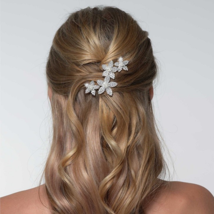 Leilani Crystal Floral Hair Comb