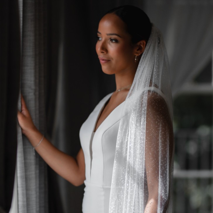 Linzi Jay Sparkly Tulle Single Tier Bridal Veil LA602