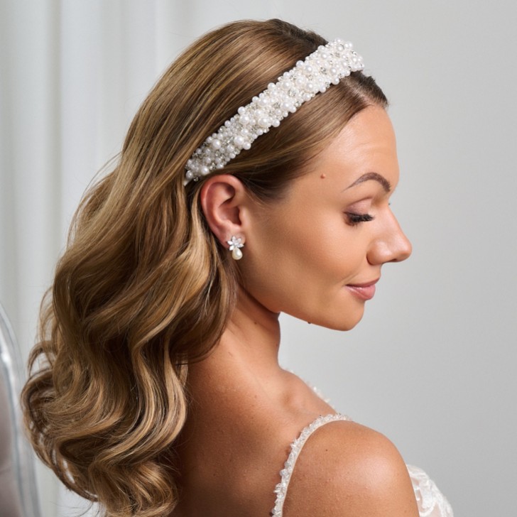 Lyra Pearl and Crystal Embellished Headband