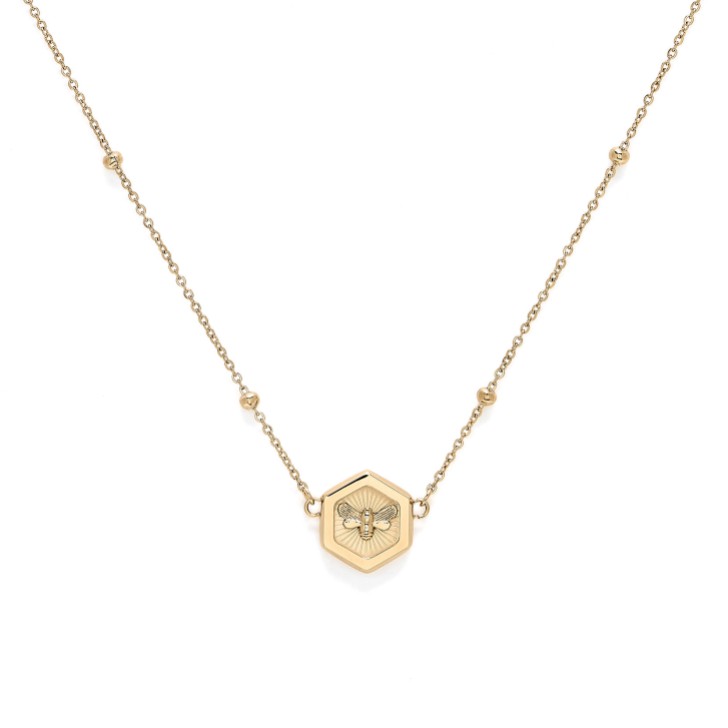 Olivia Burton Colar com pendente «Minima» em forma de abelha e favo de mel dourado
