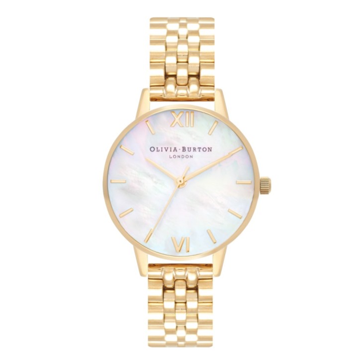 Olivia Burton Mother of Pearl 30mm Gold Bracelet Watch