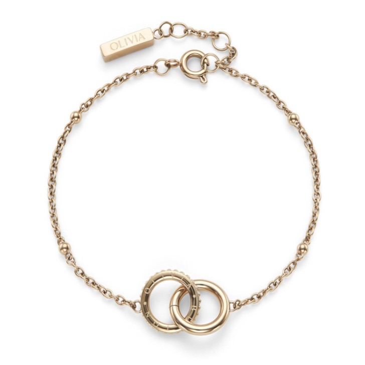 Olivia Burton Pulsera Amity Interlock chapada en oro rosa