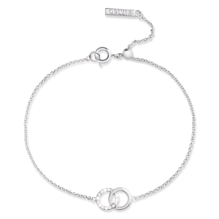 Olivia Burton Pulsera de cadena entrelazada de plata con piedras preciosas