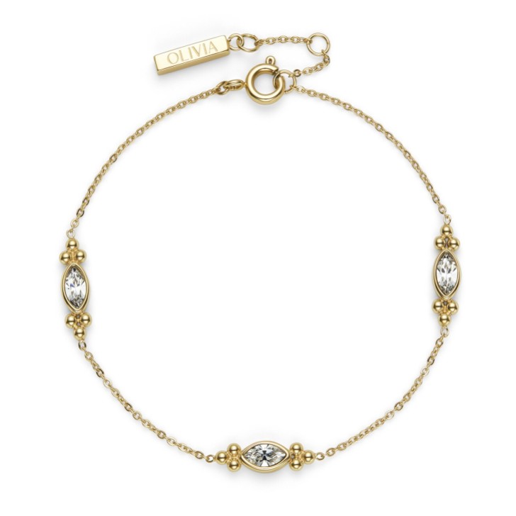 Olivia Burton Pulsera delicada de cristal chapada en oro