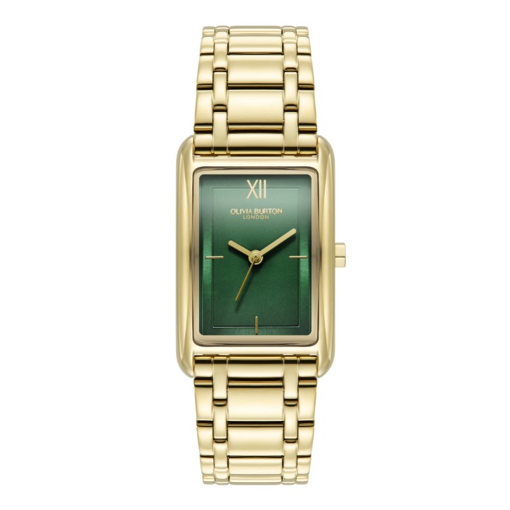 Olivia Burton Relógio com pulseira Grove de 23 mm em verde floresta e dourado
