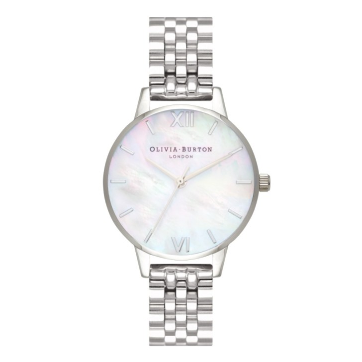 Olivia Burton Reloj con pulsera de nácar de 30 mm en plata
