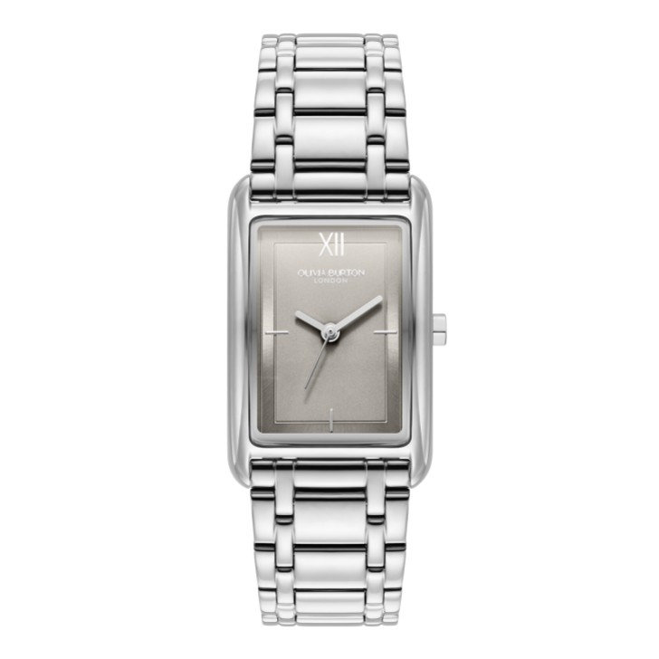 Olivia Burton Reloj de pulsera Grove de 23 mm en gris paloma y plata