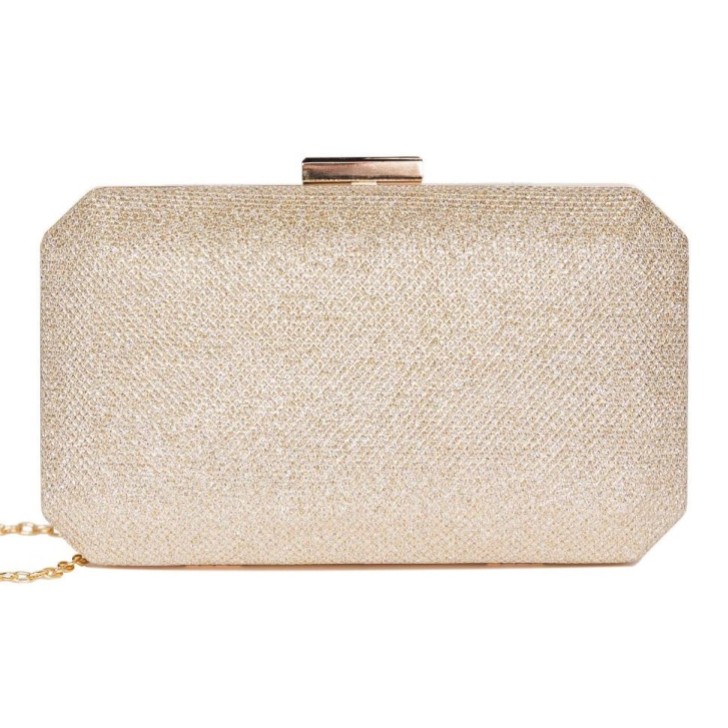 Paradox London Dulcie Champagner Glitter Box Clutch Tasche