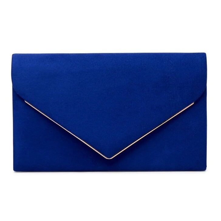 Paradox London Pochette a busta in camoscio blu reale Delyssa