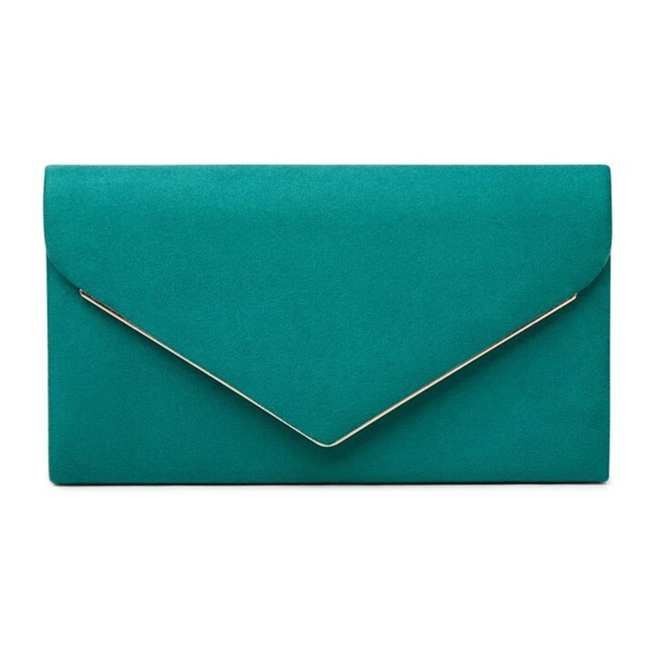 Paradox London Pochette a busta in pelle scamosciata verde smeraldo Delyssa