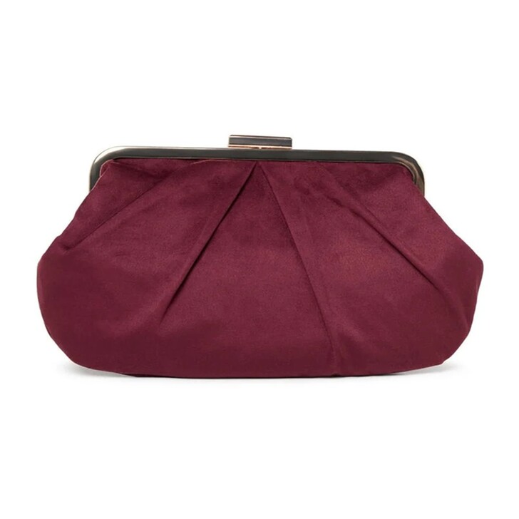 Paradox London Pochette plissée en daim bordeaux « Deco »