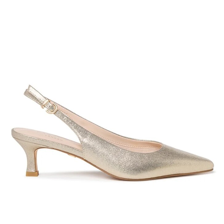 Paradox London Tatiana Slingbacks mit Stilettoabsatz in Champagner mit Schimmer