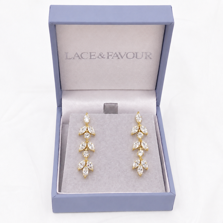 Pendants d'oreilles Aria en or à zircon cubique