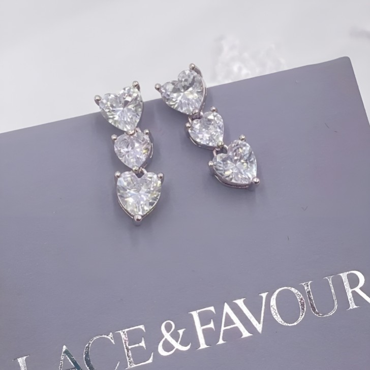Pendientes de boda «Crystal Hearts» de Langham CZ