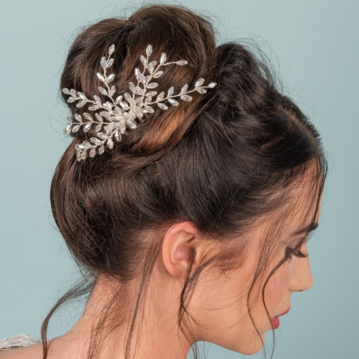 Pente de cabelo com spray de cristais Blyss para casamento