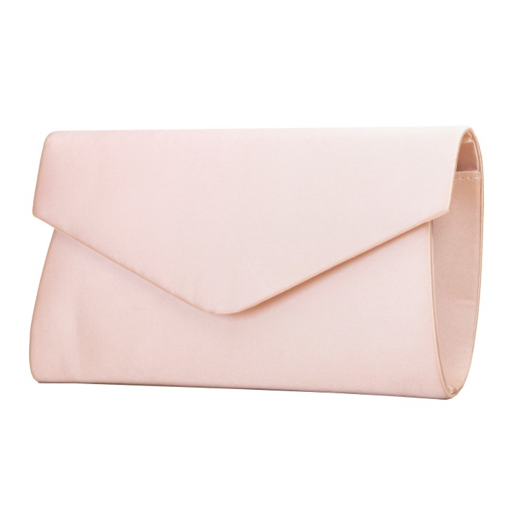 Perfect Bridal Bolsa de mão tipo envelope em cetim cor de rosa Simone