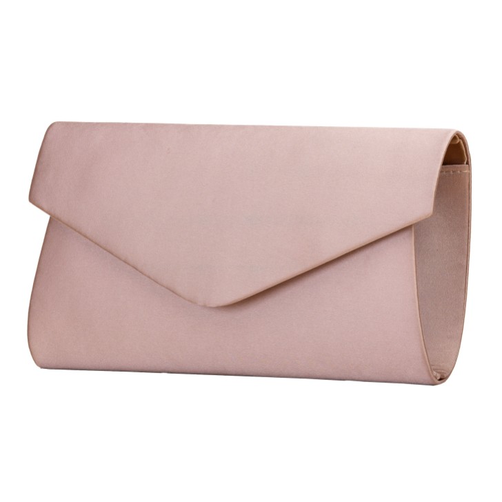 Perfect Bridal Bolsa de mão tipo envelope Simone em cetim cor de moca