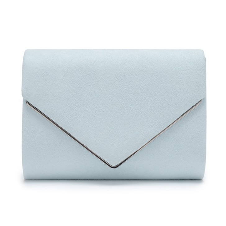 Perfect Bridal Bolsa tipo envelope em camurça azul da Bea