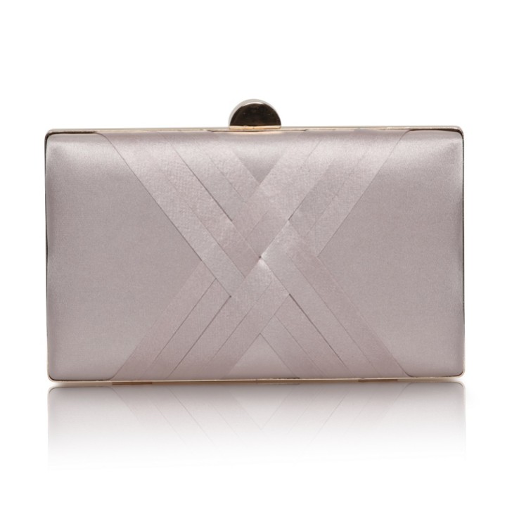 Perfect Bridal Bolso de mano cruzado de satén en color marrón topo