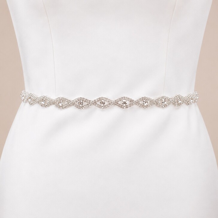 Perfect Bridal Ceinture de mariée ovale ornée de strass étincelants