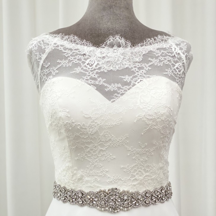 Perfect Bridal Cinto de vestido com cristais e miçangas, inspirado no estilo vintage Emmy