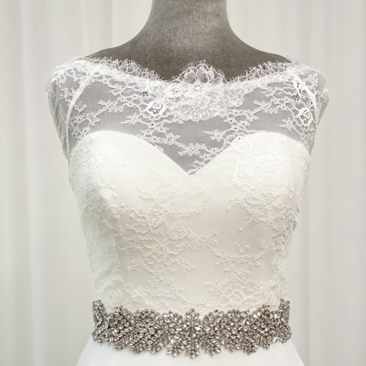 Perfect Bridal Cinto largo de cristal para vestido Evita