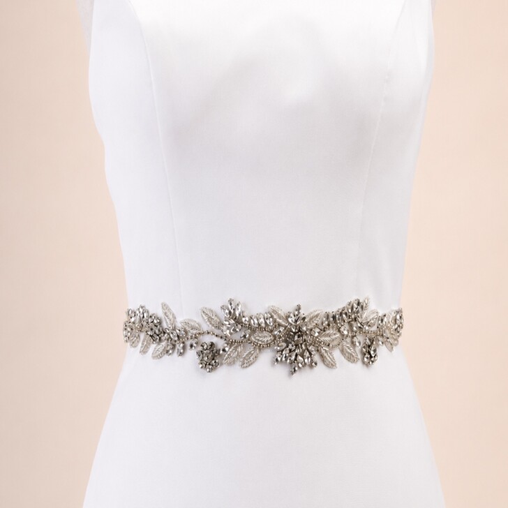 Perfect Bridal Cinturón de novia «Crystal Leaf Design»