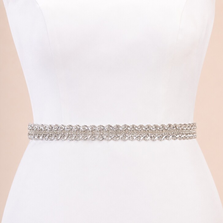 Perfect Bridal Cintura da sposa vintage glamour con cristalli argentati scintillanti