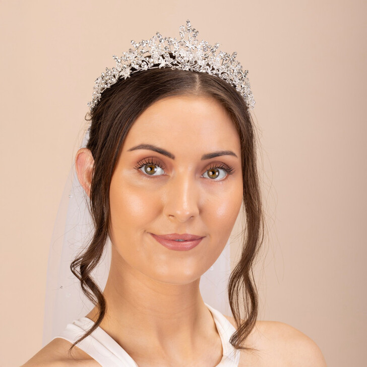 Perfect Bridal Clear Crystal and Rhinestone Floral Beaded Tiara