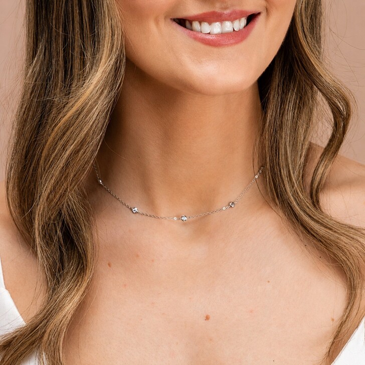 Perfect Bridal Colar Fallon em prata esterlina com zircónia cúbica