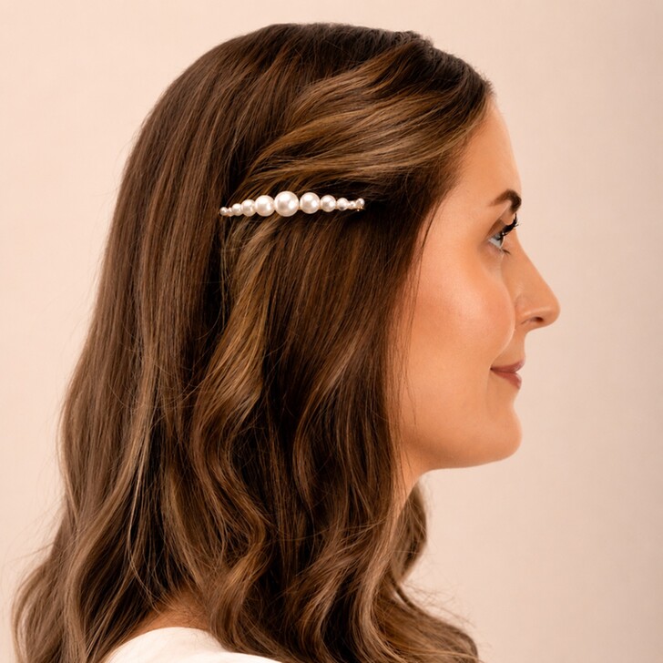 Perfect Bridal Conjunto de 2 ganchos de cabelo com pérolas em tons de marfim