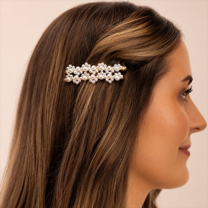 Perfect Bridal Conjunto de 2 ganchos para o cabelo com pérola em tom marfim