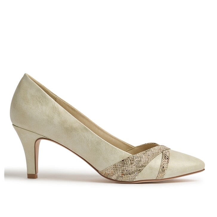 Perfect Bridal Décolleté Nellie Gold con dettagli in pelle di serpente