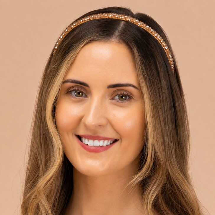 Perfect Bridal Diadema nupcial con cuentas doradas brillantes